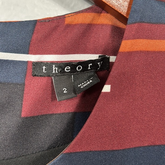 Theory Cepeda Silk Abstract Stripe Midi Dress size 2- gently used - Picture 12 of 12